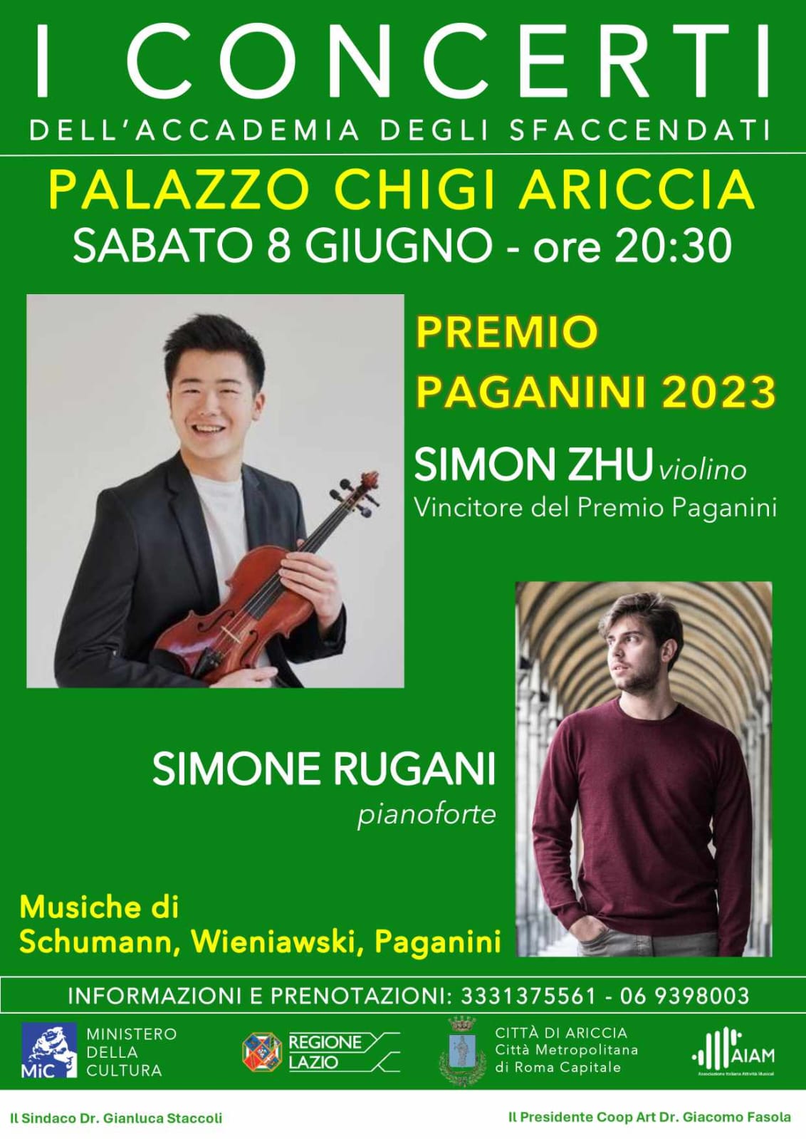 Il Premio Paganini suona a Palazzo Chigi per “I Concerti dell’Accademia degli Sfaccendati”
